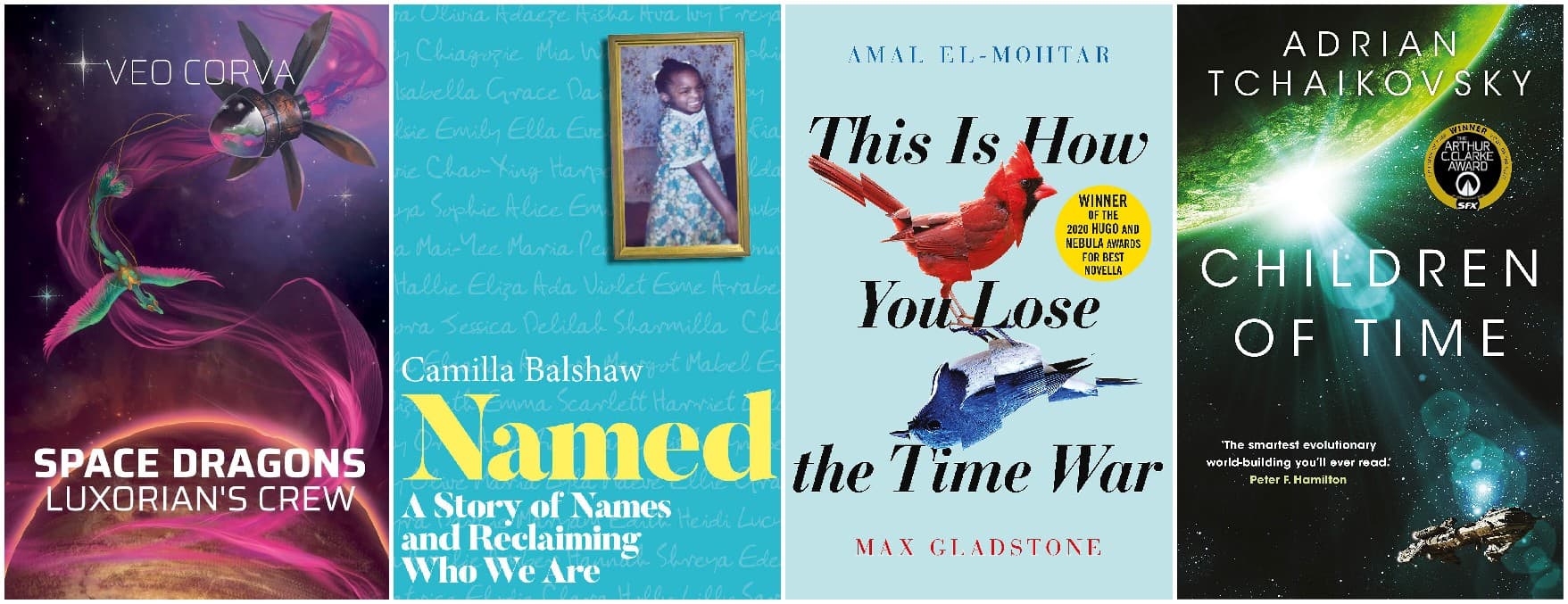 Space Dragons: Luxorian's Crew, Named, This Is How You Lose the Time War, Children of Time